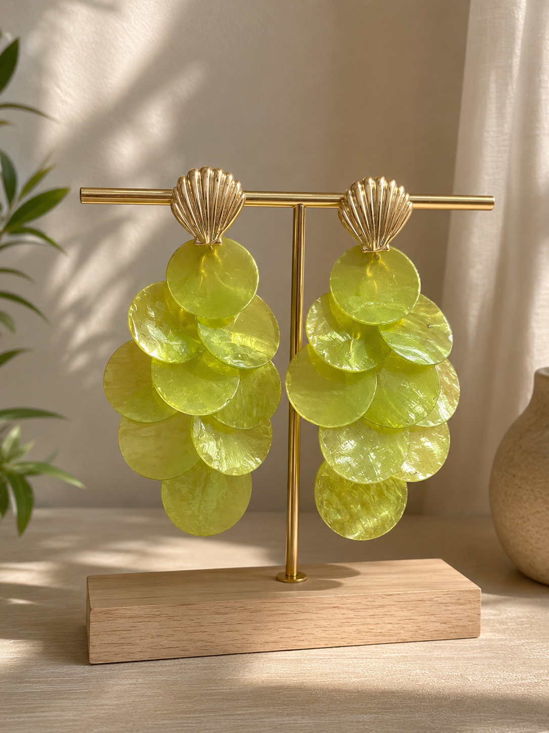 Boucle d’oreille Elora vert